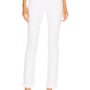 Agolde Riley White Stretch High Rise Jeans, Frayed Hem, Size 28